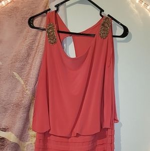GORGEOUS coral/red pencil skirt dress